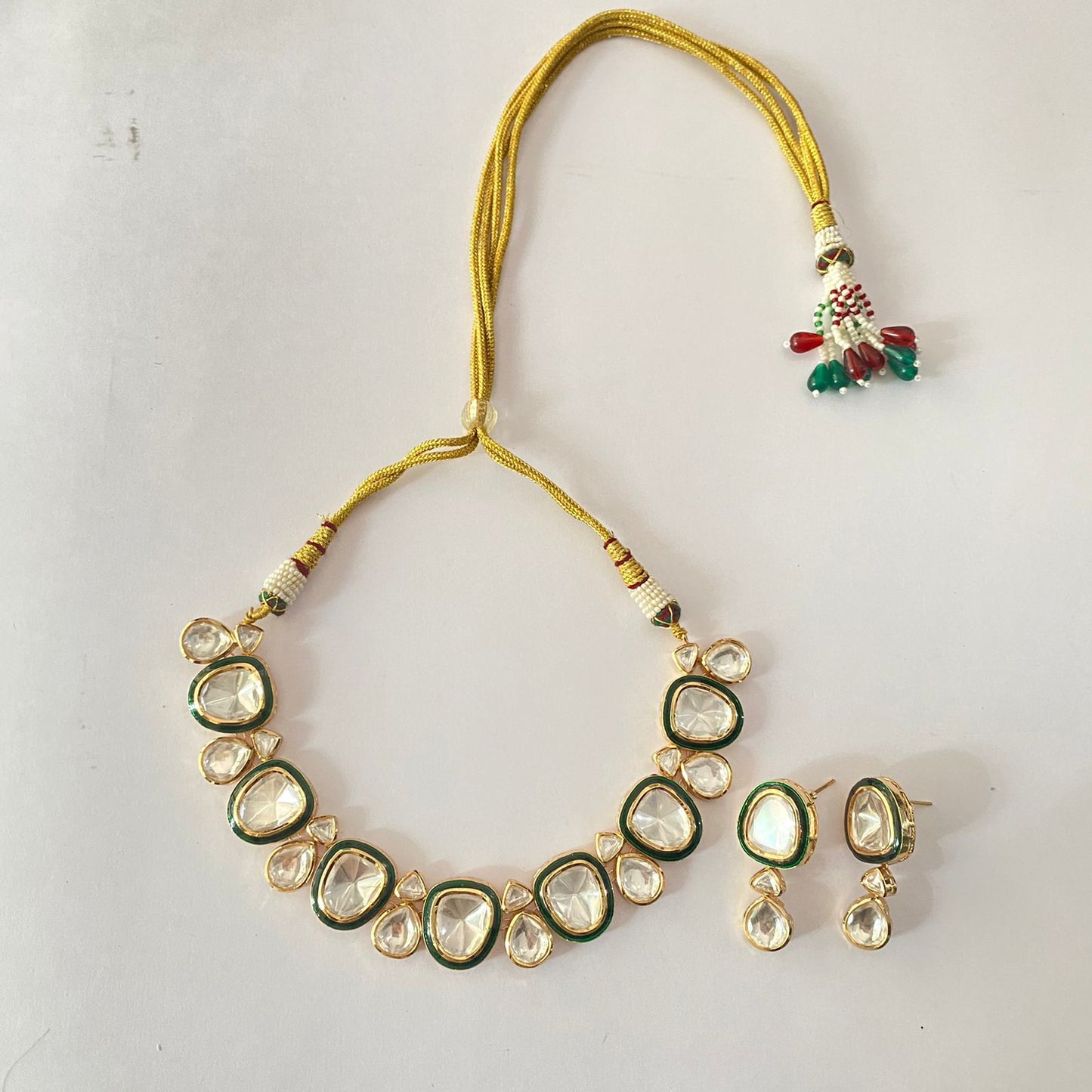 Gold Plated Polki Necklace Set