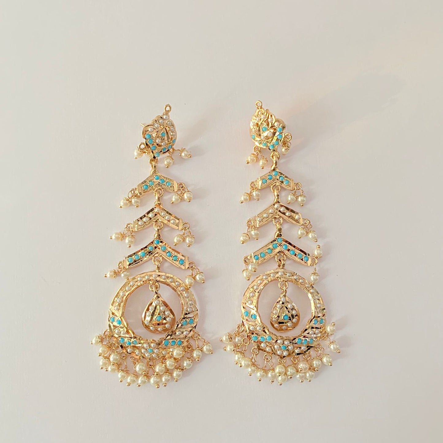 Firoza Long Jadau Earring
