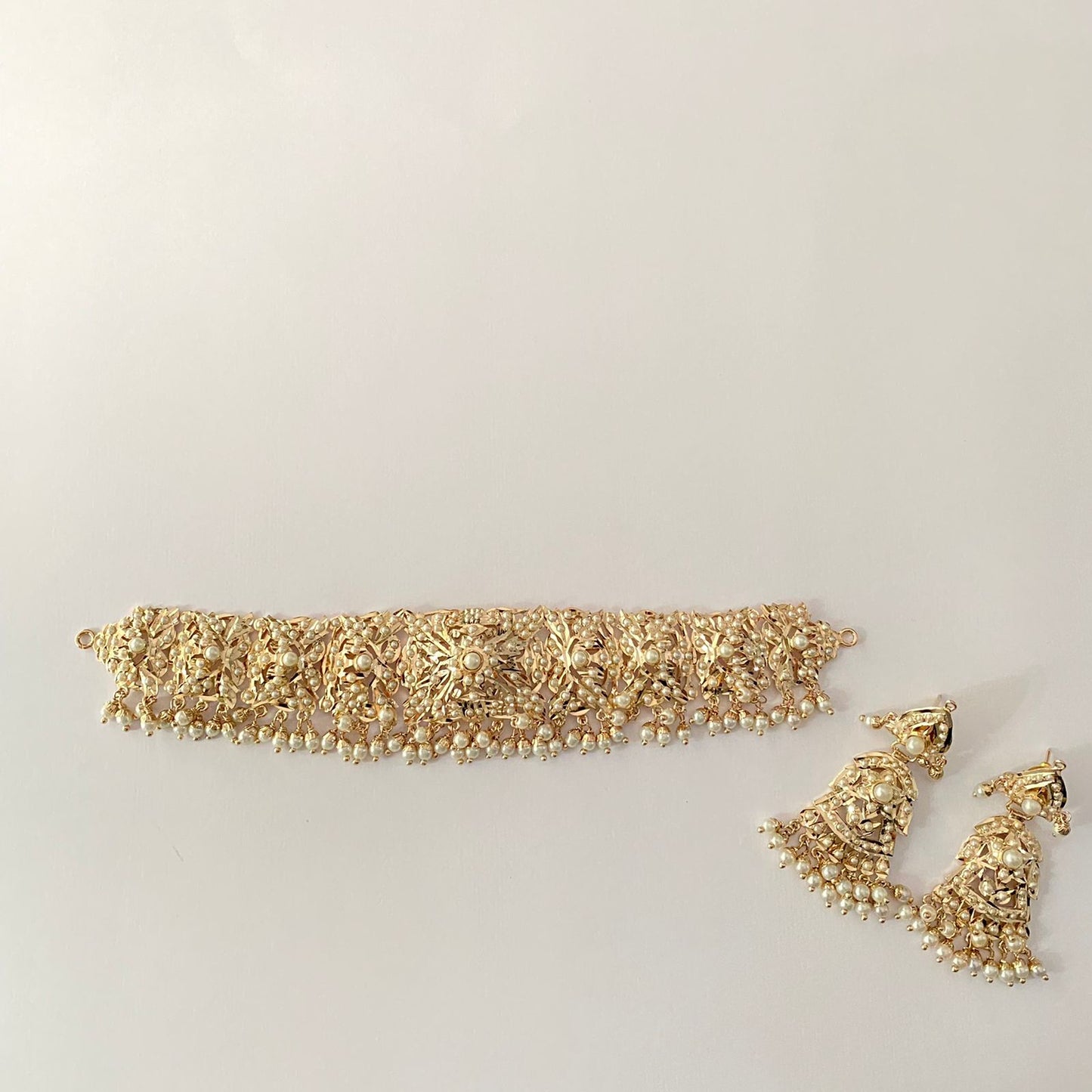 White Pearl Jadau Choker Set