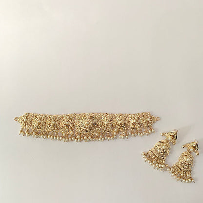 White Pearl Jadau Choker Set