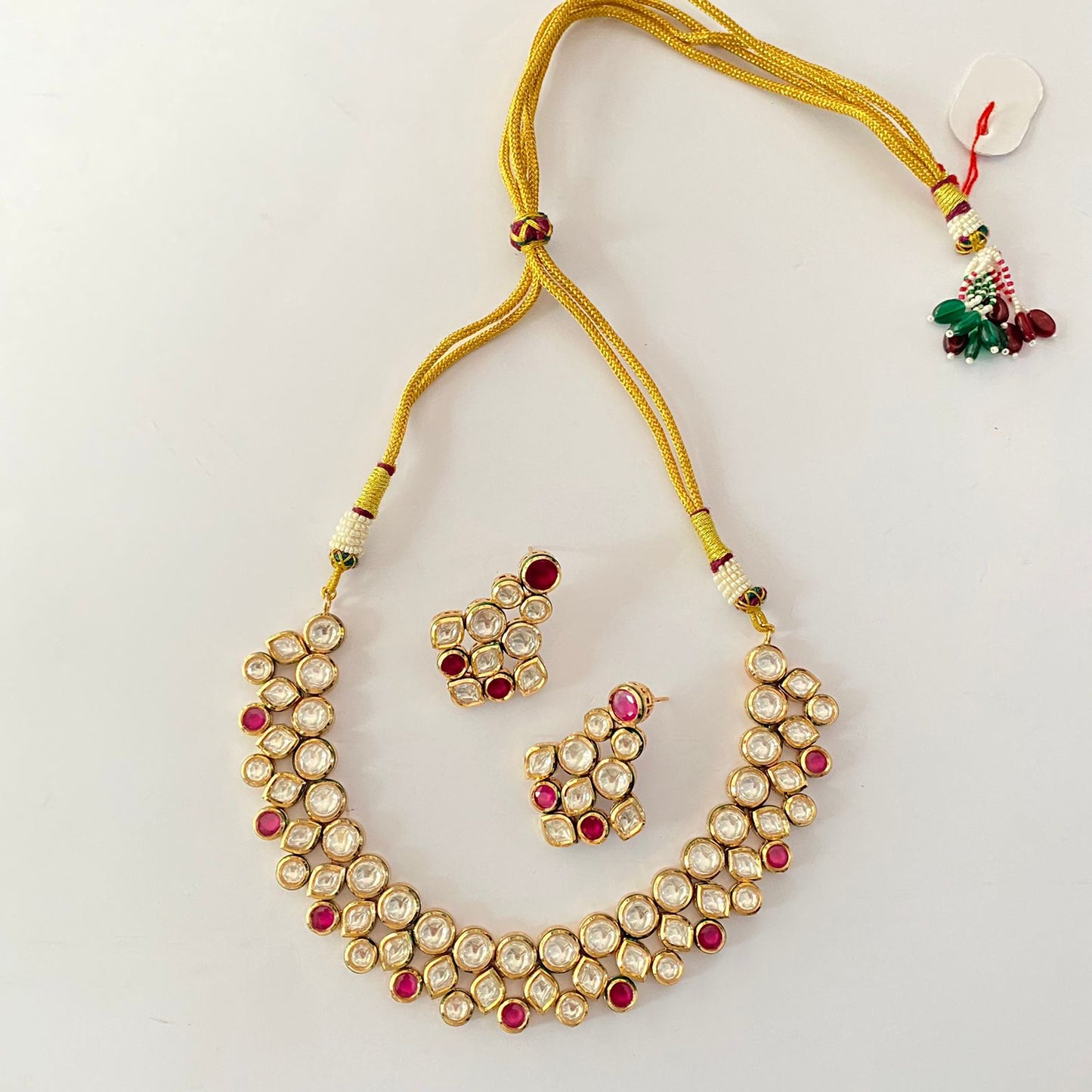 Kundan Ruby Gold Plated Necklace Set