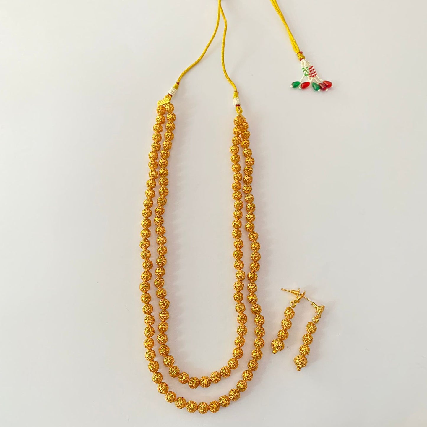 Gold Plated Double Line Matar Mala