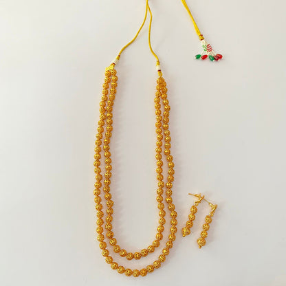 Gold Plated Double Line Matar Mala