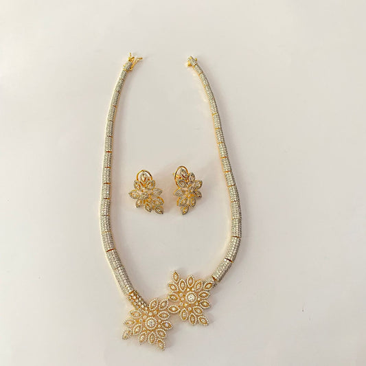 Gold Plated Diamond Necklace Set