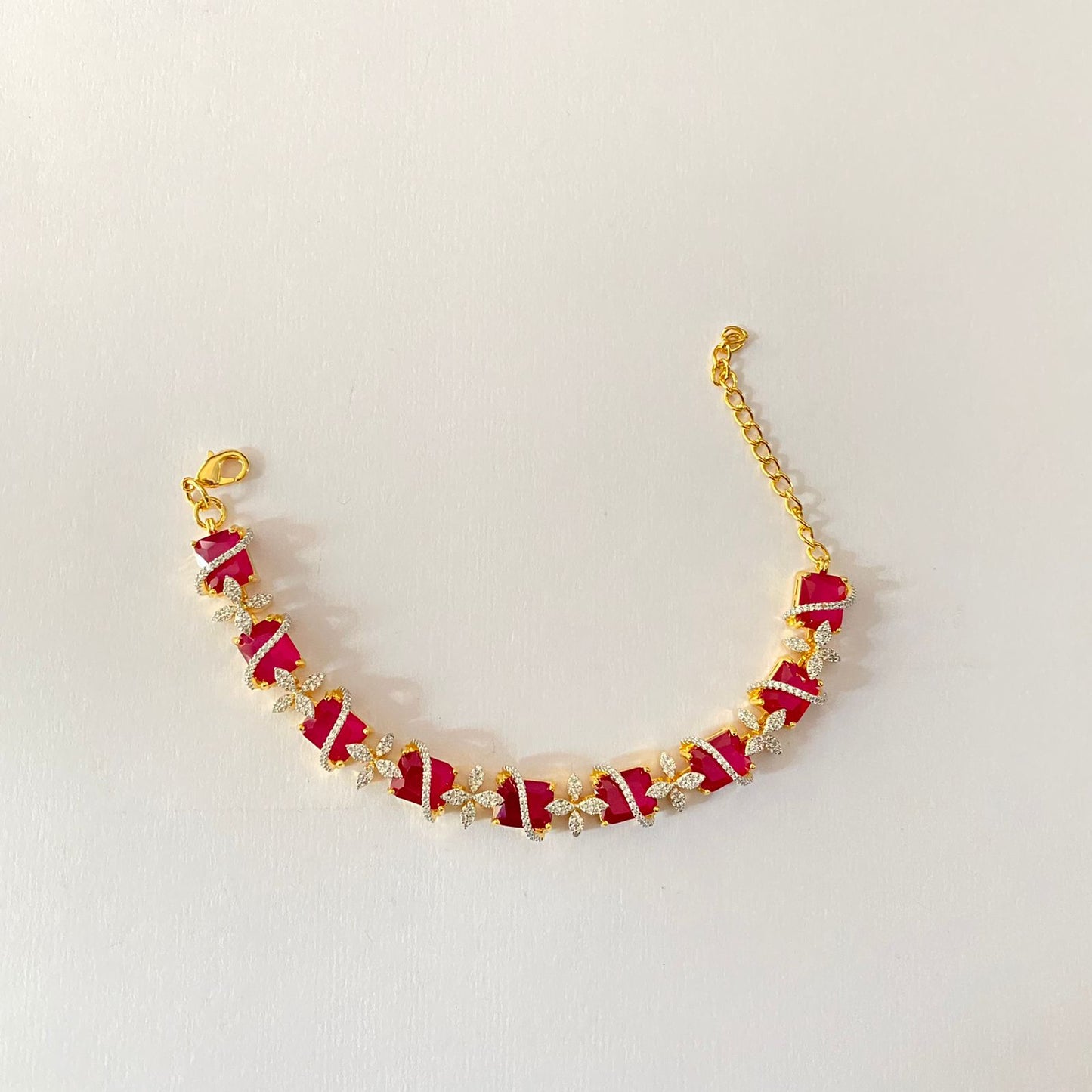 Ruby Gold Plated Bracelet