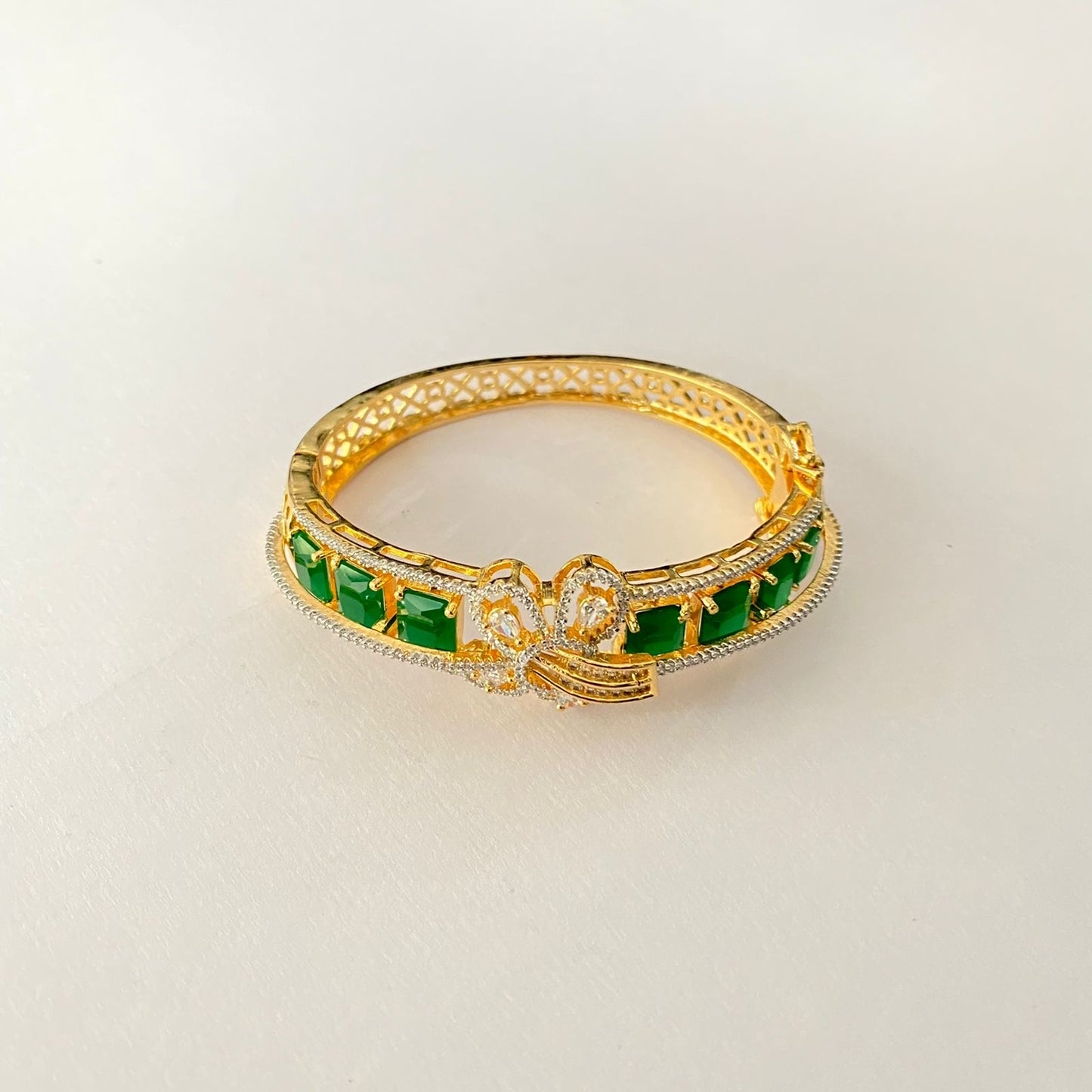 Gold Plated Green Bracelet