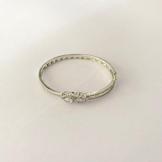 Diamond Silver Plated Sleek Bracelet