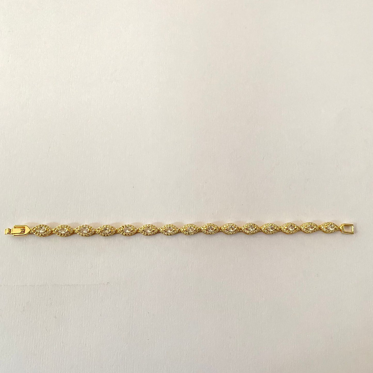 Gold Plated Sleek Tennis Bracelet