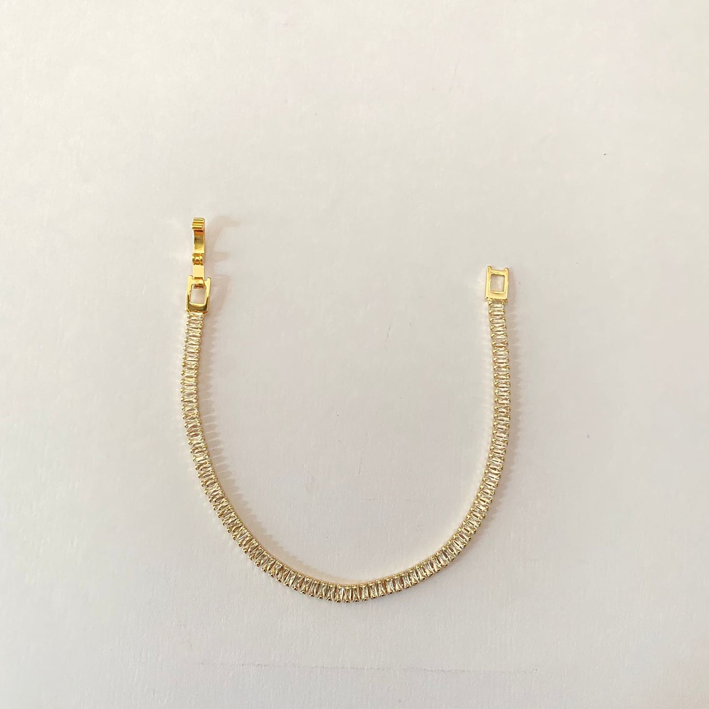 Gold Plated Sleek Tennis Bracelet