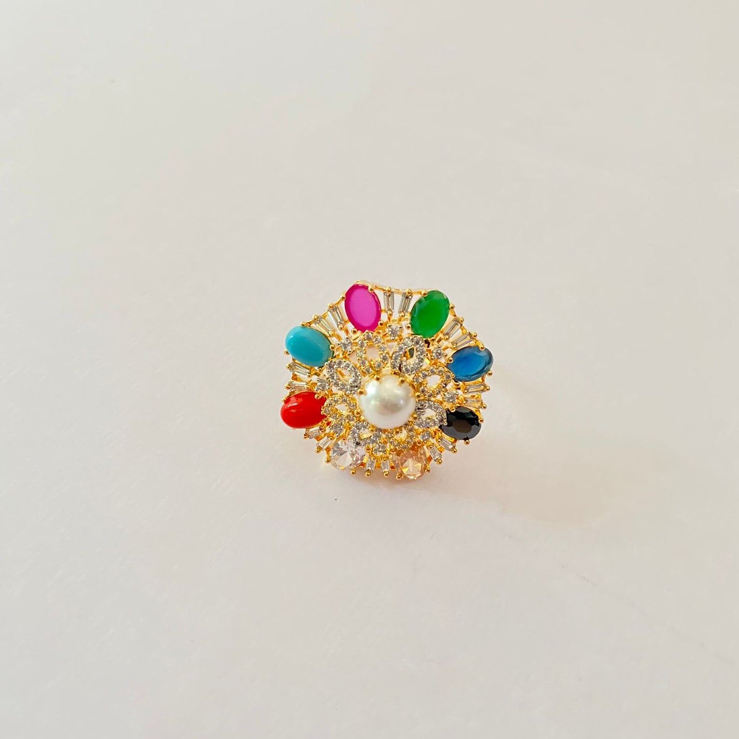 Gold Plated Navratna Ring