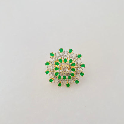 Green Gold Plated Diamond Ring
