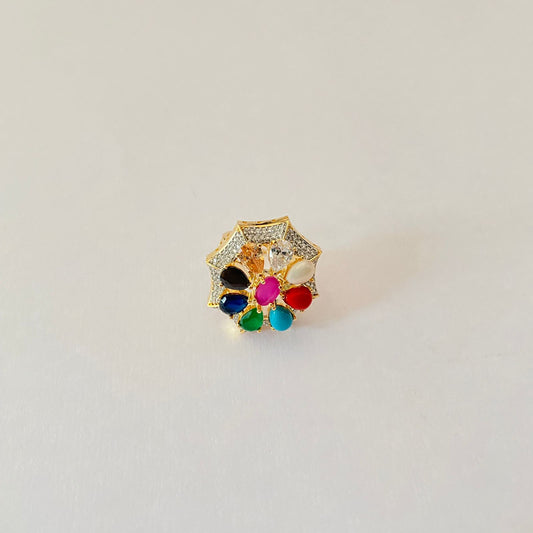Gold Plated Navratna Ring