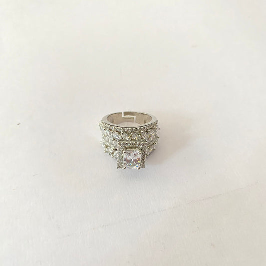 Silver Plated Diamond Ring