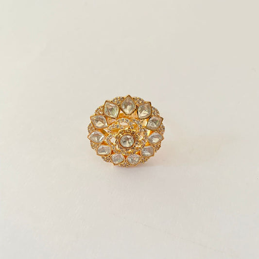 Kundan Gold Plated Ring