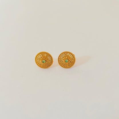 Antique Pendant Set with Green Stone