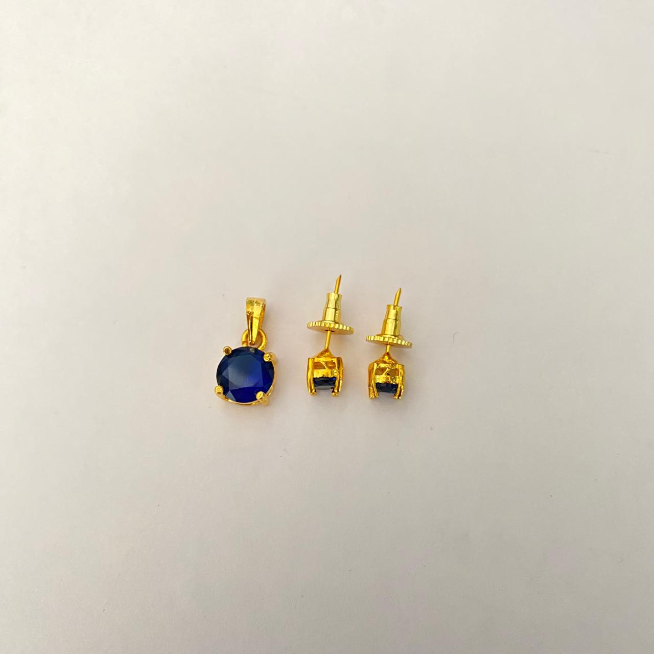 Blue gold plated Pendant set