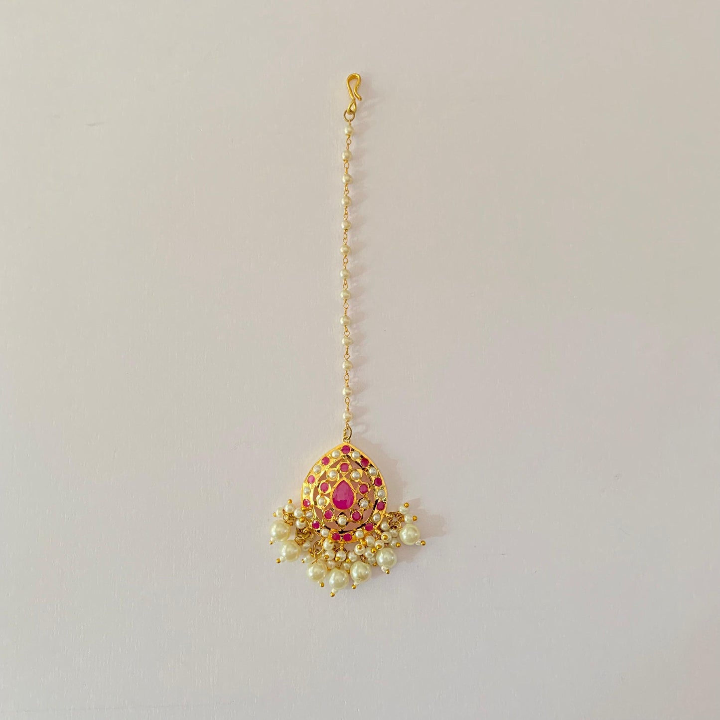 Jadau Mangtika with Ruby Stone and Pearl