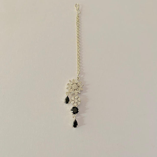 Silver plated black with diamond Mangtika