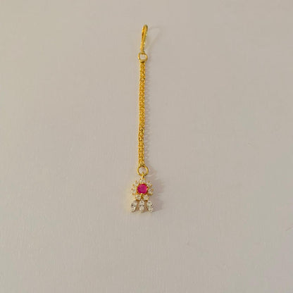 gold plated ruby with diamond Mangtika