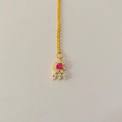 gold plated ruby with diamond Mangtika
