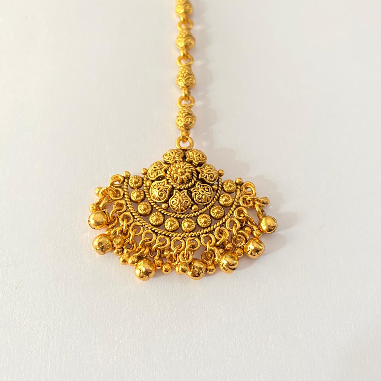 Traditional Antique Gold Plated Mangtika