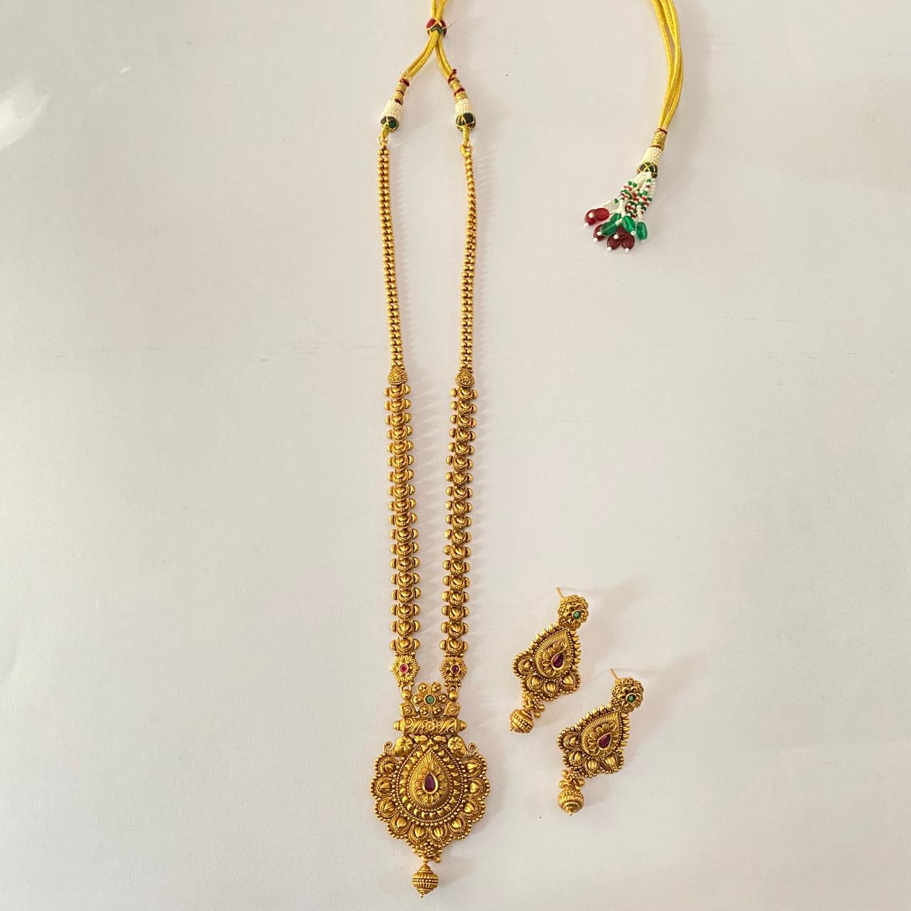Gold Plated Long Necklace Set