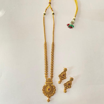 Gold Plated Long Necklace Set