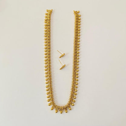 Antique Gold Plated Sleek Necklace Set