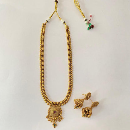 Gold Plated Long Necklace Set