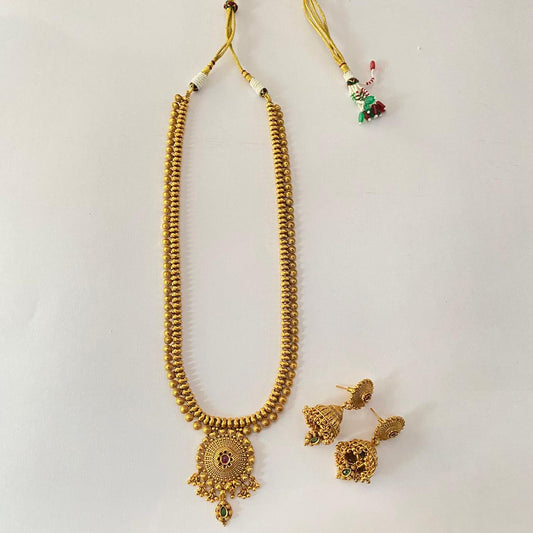Gold Plated Long Necklace Set