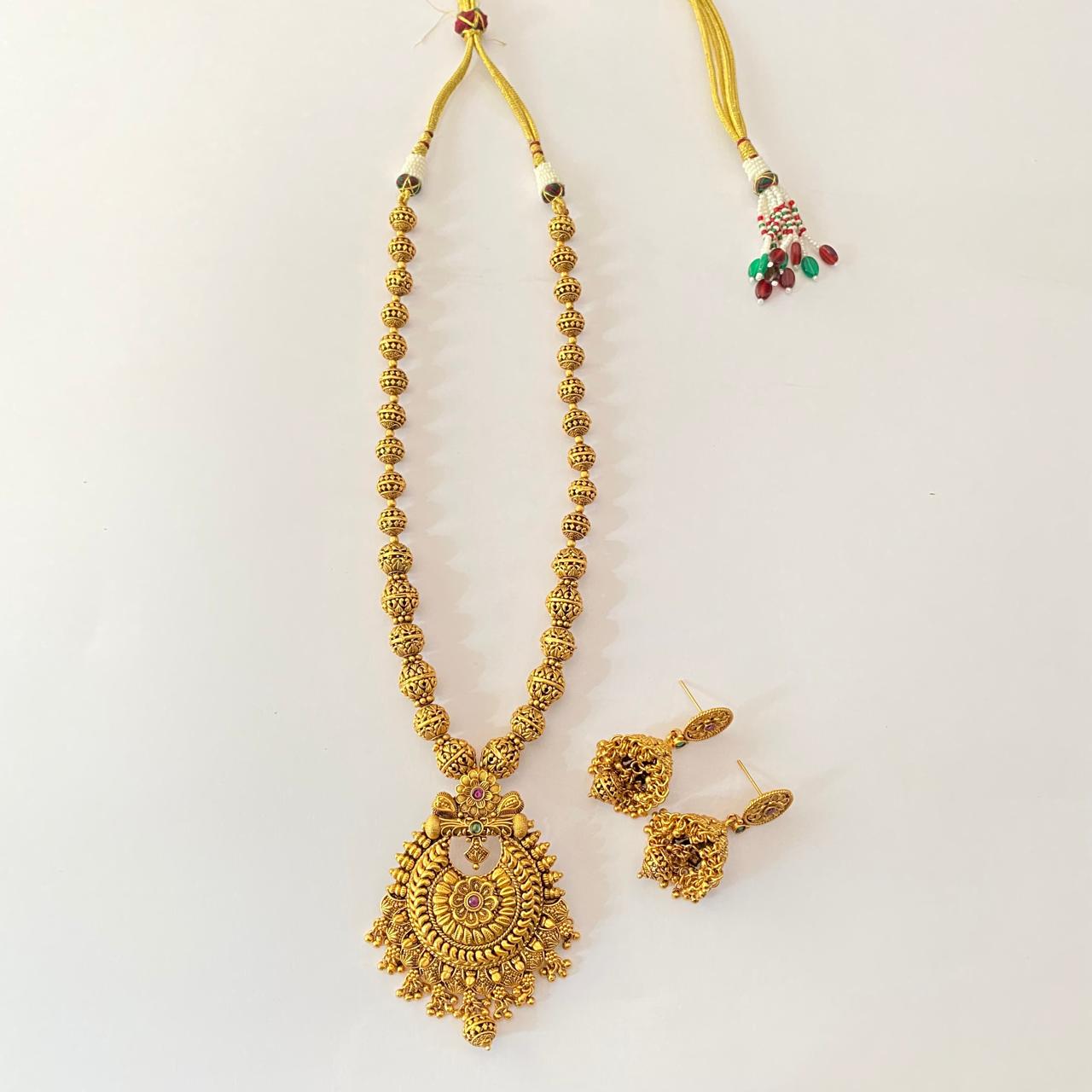 Matar Mala Gold Plated Long Necklace Set