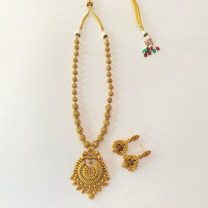 Matar Mala Gold Plated Long Necklace Set