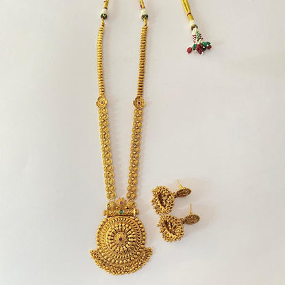 Gold Plated Long Necklace Set