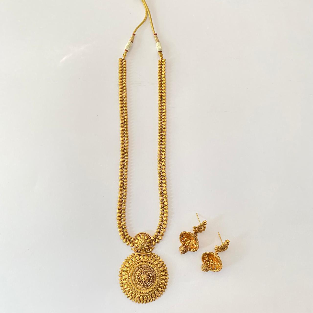 Long Gold Plated Necklace Set