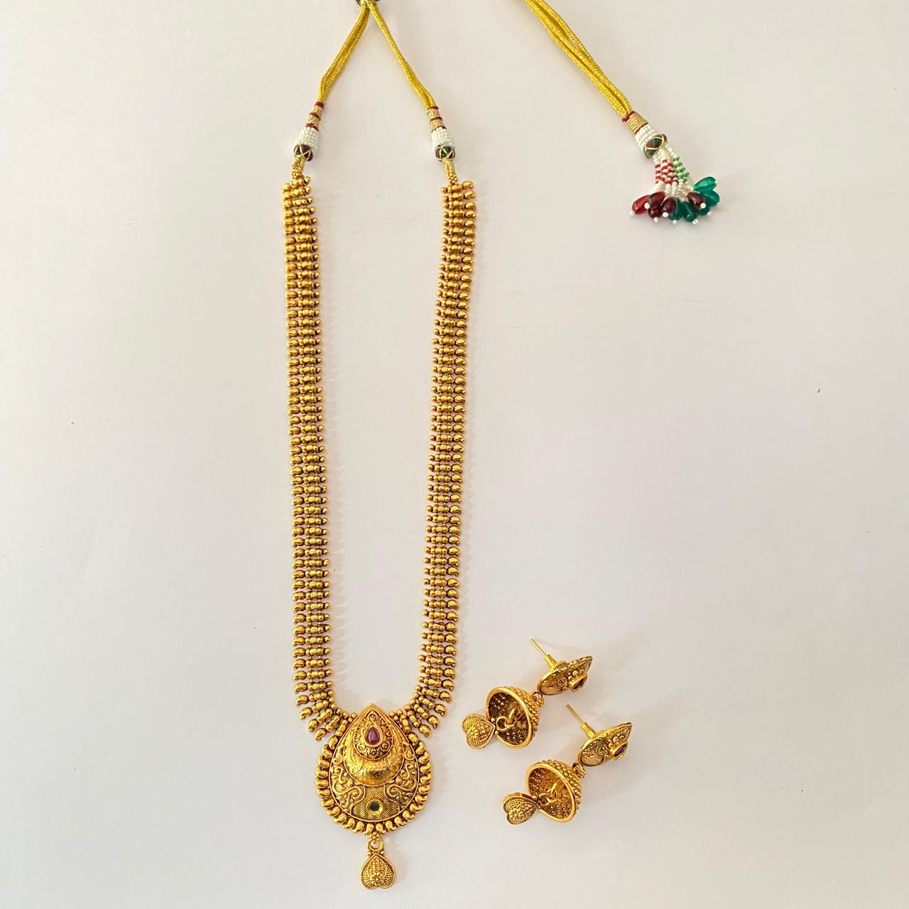 Long Gold Plated Necklace Set