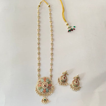 Multi Long Jadau Necklace Set