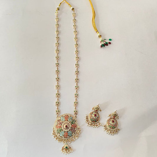 Multi Long Jadau Necklace Set