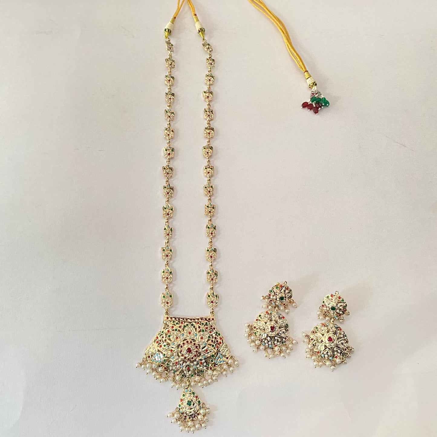 Multi Jadau Long Necklace Set