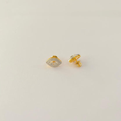 Gold Plated Women Sterling Pure Silver 92.5 Stud