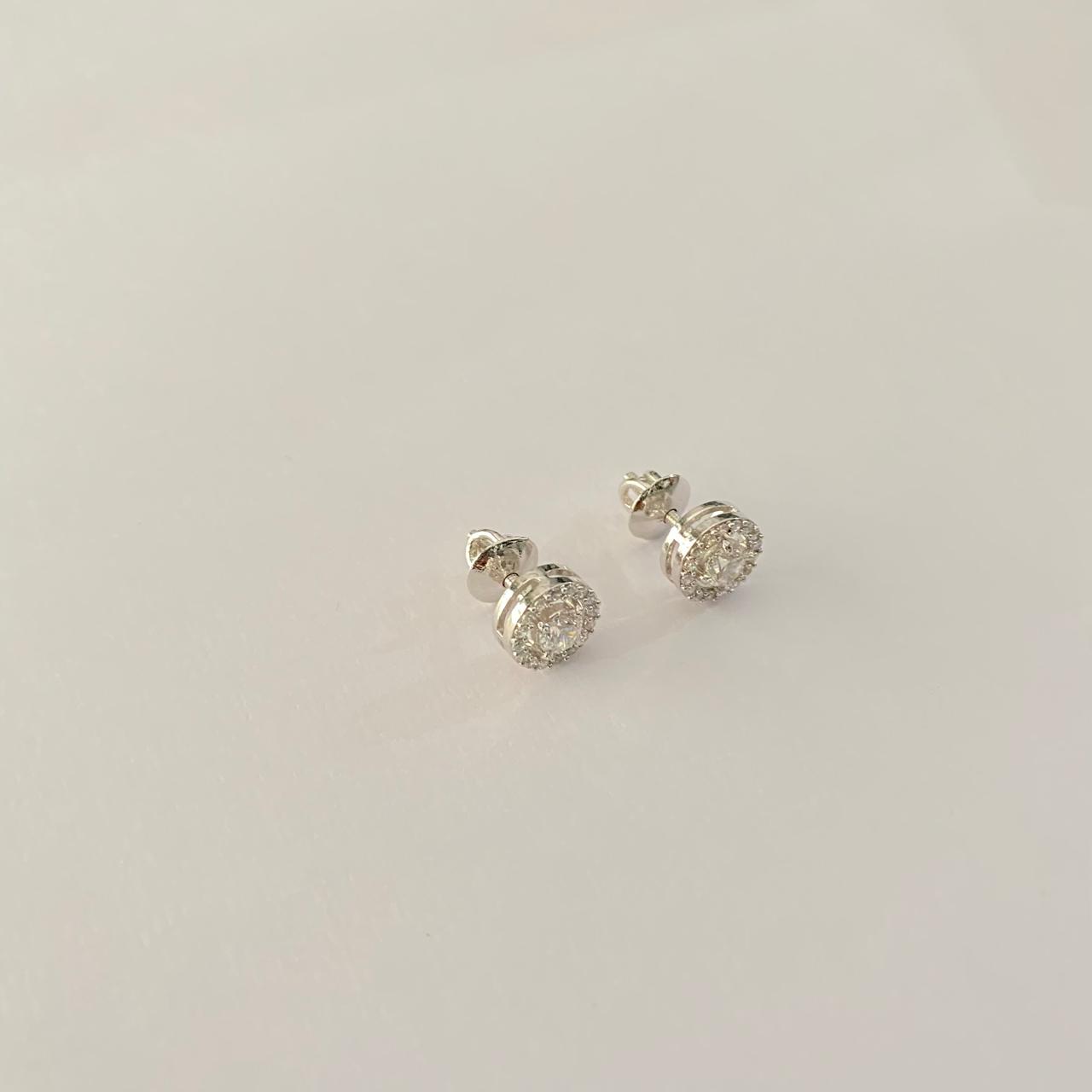 Silver Plated Round Design Pure Silver 92.5 Earring