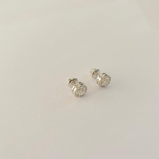 Silver Plated Round Design Pure Silver 92.5 Earring