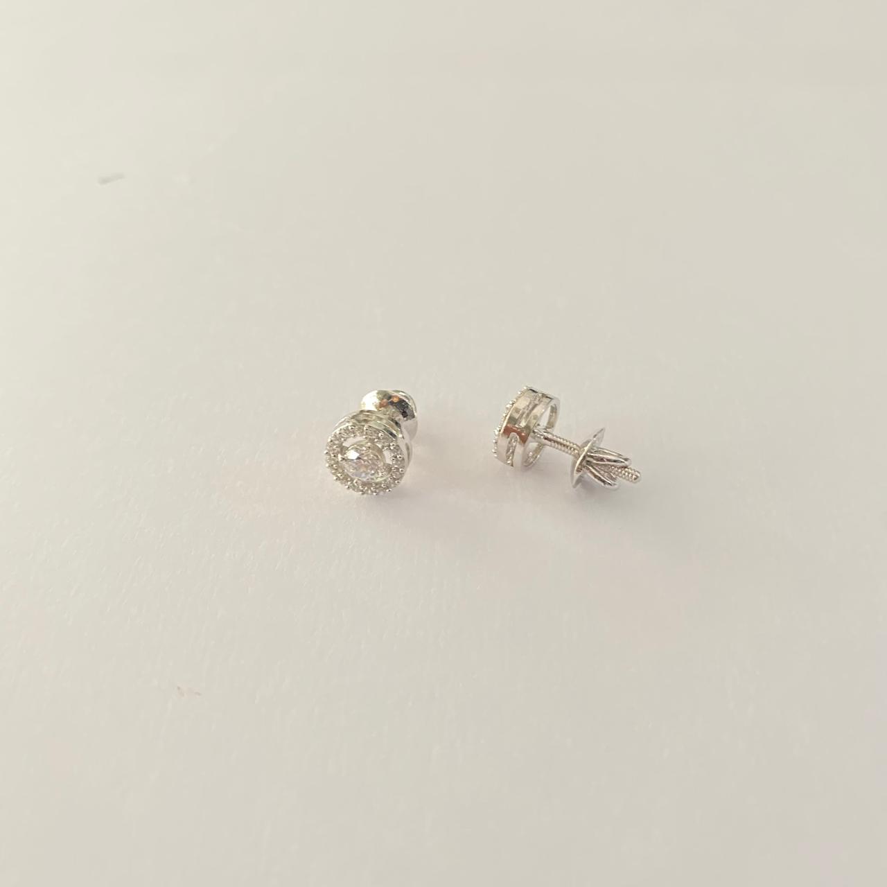 Silver Plated Round Design Pure Silver 92.5 Earring