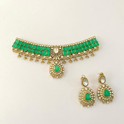 Royal  Emerald Kundan latest design  necklace Set