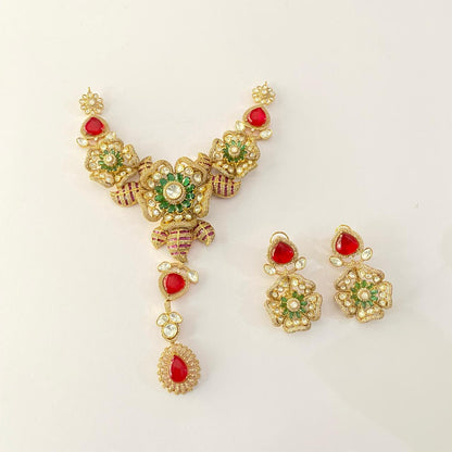 Ruby emrald Floral latest design Necklace set