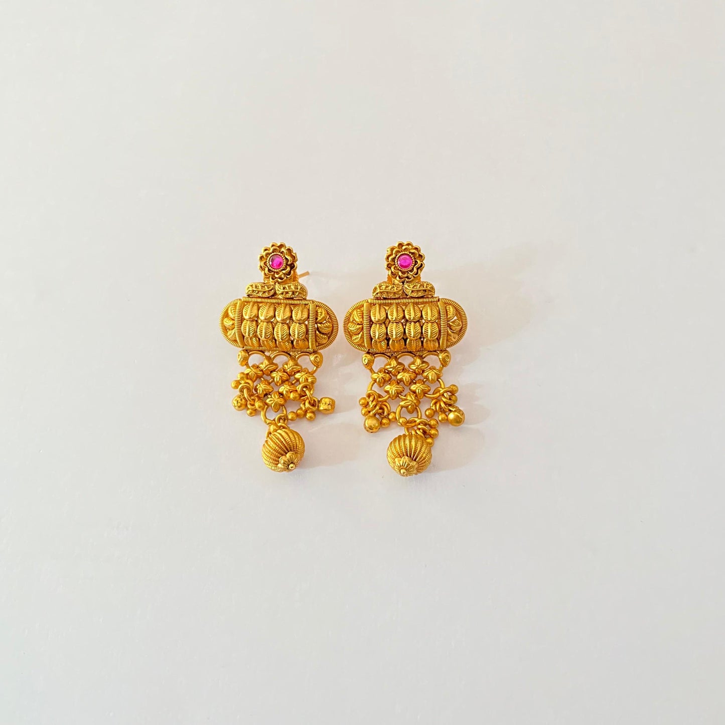 Antique Gold Plated Necklace Set  with Ruby & Emerald Stone