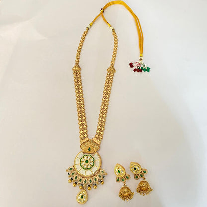 Gold Plated long  Necklace Set latest design
