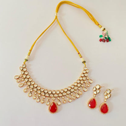 Ruby Kundan Necklace Set