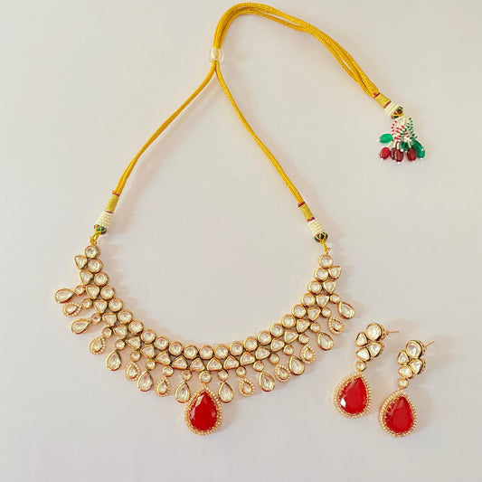 Ruby Kundan Necklace Set