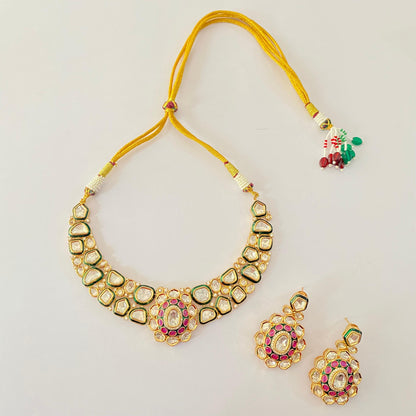 Polki Gold Plated Necklace Set