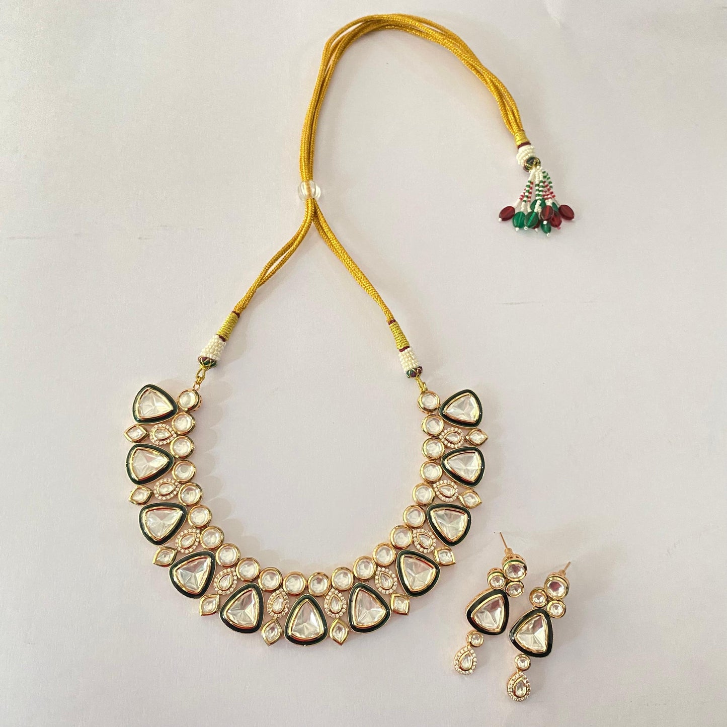 Polki Gold Plated Necklace Set